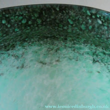 Load image into Gallery viewer, Large Green Monart Glass Vase with Black Flecks and Gold Aventurine. 9 3/4 inches
