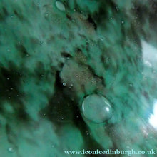 Load image into Gallery viewer, Large Green Monart Glass Vase with Black Flecks and Gold Aventurine. 9 3/4 inches
