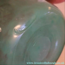 Load image into Gallery viewer, Large Green Monart Glass Vase with Black Flecks and Gold Aventurine. 9 3/4 inches
