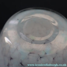 Load image into Gallery viewer, SCOTTISH GLASS. Large MONART Glass Vase. Bulbous Shape (MF). Mottled Pale Blue with Pale Grey Neck. 9 inches high
