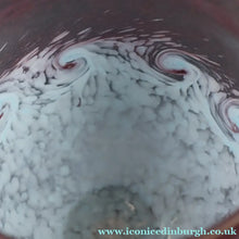 Load image into Gallery viewer, SCOTTISH GLASS. Large MONART Glass Vase. Bulbous Shape (MF). Mottled Pale Blue with Pale Grey Neck. 9 inches high
