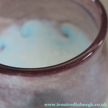 Load image into Gallery viewer, SCOTTISH GLASS. Large MONART Glass Vase. Bulbous Shape (MF). Mottled Pale Blue with Pale Grey Neck. 9 inches high

