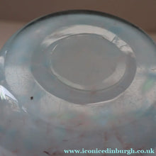 Load image into Gallery viewer, SCOTTISH GLASS. Large MONART Glass Vase. Bulbous Shape (MF). Mottled Pale Blue with Pale Grey Neck. 9 inches high
