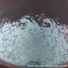 Load image into Gallery viewer, SCOTTISH GLASS. Large MONART Glass Vase. Bulbous Shape (MF). Mottled Pale Blue with Pale Grey Neck. 9 inches high
