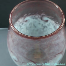 Load image into Gallery viewer, SCOTTISH GLASS. Large MONART Glass Vase. Bulbous Shape (MF). Mottled Pale Blue with Pale Grey Neck. 9 inches high
