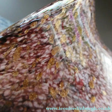 Load image into Gallery viewer, SCOTTISH GLASS. Large MONART Glass Vase. SA Shape. Mottled Pale Pink, Blush Pink and Purple &amp; Lots of Gold Aventurine Flakes
