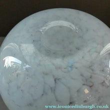 Load image into Gallery viewer, SCOTTISH GLASS. Large MONART Scottish Art Glass Vase. SA Shape. Mottled Pale Blue, Pink with Swirls &amp; Lots of Gold Aventurine Flakes. 7 3/4 inches high
