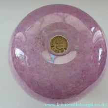 Load image into Gallery viewer, SCOTTISH GLASS. Large MONART Glass Vase. SA Shape. Mottled Pale Pink, Blush Pink and Purple &amp; Lots of Copper Aventurine Flakes. 8 inches high
