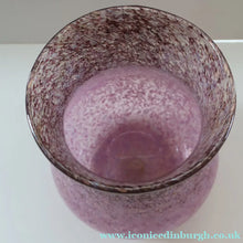 Load image into Gallery viewer, SCOTTISH GLASS. Large MONART Glass Vase. SA Shape. Mottled Pale Pink, Blush Pink and Purple &amp; Lots of Copper Aventurine Flakes. 8 inches high
