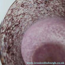 Load image into Gallery viewer, SCOTTISH GLASS. Large MONART Glass Vase. SA Shape. Mottled Pale Pink, Blush Pink and Purple &amp; Lots of Copper Aventurine Flakes. 8 inches high
