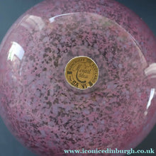 Load image into Gallery viewer, SCOTTISH GLASS. Large MONART Glass Vase. SA Shape. Mottled Pale Pink, Blush Pink and Purple &amp; Lots of Copper Aventurine Flakes. 8 inches high

