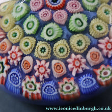 Load image into Gallery viewer, Scottish Glass. Strathearn Paperweight. More Unusual LARGE One with Concentric Millefiori Rings Design
