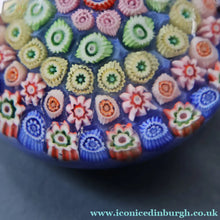 Load image into Gallery viewer, Scottish Glass. Strathearn Paperweight. More Unusual LARGE One with Concentric Millefiori Rings Design
