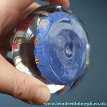 Load image into Gallery viewer, Scottish Glass. Strathearn Paperweight. More Unusual LARGE One with Concentric Millefiori Rings Design
