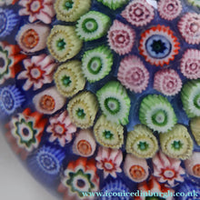 Load image into Gallery viewer, Scottish Glass. Strathearn Paperweight. More Unusual LARGE One with Concentric Millefiori Rings Design
