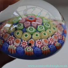 Load image into Gallery viewer, Scottish Glass. Strathearn Paperweight. More Unusual LARGE One with Concentric Millefiori Rings Design
