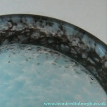 Load image into Gallery viewer, SCOTTISH GLASS. MONART Glass Vase. Bulbous Shape (A). Mottled Lilac Grey-Blue with Black Flecks &amp; Gold Aventurine at the Rim
