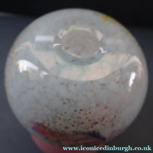 Load image into Gallery viewer, SCOTTISH GLASS. MONART Vase. SA Shape. Mottled Pale Blue, Pink with Swirls &amp; Lots of Gold Aventurine Flakes. 7 inches high
