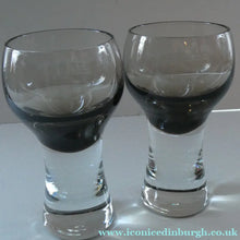Load image into Gallery viewer, PAIR of Caithness CANISBAY LARGE Peat Coloured Wine Glasses. Space Age Shape. 5 1/4 inches in height
