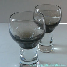Load image into Gallery viewer, PAIR of Caithness CANISBAY LARGE Peat Coloured Wine Glasses. Space Age Shape. 5 1/4 inches in height
