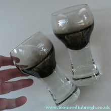 Load image into Gallery viewer, PAIR of Caithness CANISBAY LARGE Peat Coloured Wine Glasses. Space Age Shape. 5 1/4 inches in height
