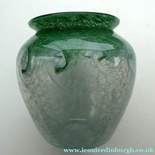 Load image into Gallery viewer, SCOTTISH GLASS. 1940s 1950s Clear Blue and Green Vasart Vase SIGNED
