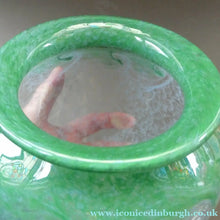 Load image into Gallery viewer, SCOTTISH GLASS. 1940s 1950s Clear Blue and Green Vasart Vase SIGNED
