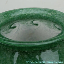 Load image into Gallery viewer, SCOTTISH GLASS. 1940s 1950s Clear Blue and Green Vasart Vase SIGNED
