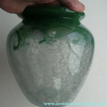 Load image into Gallery viewer, SCOTTISH GLASS. 1940s 1950s Clear Blue and Green Vasart Vase SIGNED

