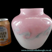 Load image into Gallery viewer, SCOTTISH GLASS Pale Grey and Pink VASART Vase. Etched signature to base; Vintage 1950s
