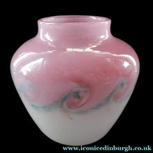 Load image into Gallery viewer, SCOTTISH GLASS Pale Grey and Pink VASART Vase. Etched signature to base; Vintage 1950s
