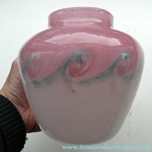 Load image into Gallery viewer, SCOTTISH GLASS Pale Grey and Pink VASART Vase. Etched signature to base; Vintage 1950s
