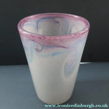 Load image into Gallery viewer, SCOTTISH GLASS. Pale Pastel Colours. Signed VASART Glass Bucket Vase. 7 3/4 inches
