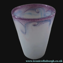 Load image into Gallery viewer, SCOTTISH GLASS. Pale Pastel Colours. Signed VASART Glass Bucket Vase. 7 3/4 inches

