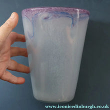 Load image into Gallery viewer, SCOTTISH GLASS. Pale Pastel Colours. Signed VASART Glass Bucket Vase. 7 3/4 inches
