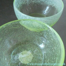 Load image into Gallery viewer, SCOTTISH GLASS. Rare Simple Small MONART URANIUM Bowl with Monart Label 
