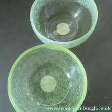 Load image into Gallery viewer, SCOTTISH GLASS. Rare Simple Small MONART URANIUM Bowl with Monart Label 
