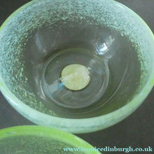Load image into Gallery viewer, SCOTTISH GLASS. Rare Pair of Simple Small MONART URANIUM Bowls. Each with Monart Labels
