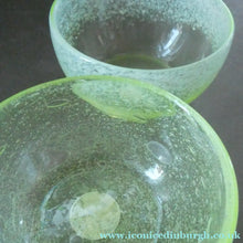 Load image into Gallery viewer, SCOTTISH GLASS. Rare Pair of Simple Small MONART URANIUM Bowls. Each with Monart Labels
