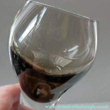 Load image into Gallery viewer, SIX Caithness CANISBAY LARGE Peat Coloured Wine Glasses. Space Age Shape. 5 1/4 inches in height

