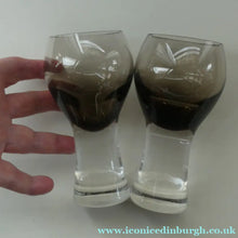 Load image into Gallery viewer, SIX Caithness CANISBAY LARGE Peat Coloured Wine Glasses. Space Age Shape. 5 1/4 inches in height
