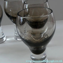 Load image into Gallery viewer, SIX Caithness CANISBAY LARGE Peat Coloured Wine Glasses. Space Age Shape. 5 1/4 inches in height
