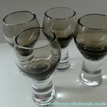 Load image into Gallery viewer, SIX Caithness CANISBAY LARGE Peat Coloured Wine Glasses. Space Age Shape. 5 1/4 inches in height
