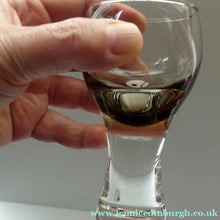 Load image into Gallery viewer, SET OF SIX Caithness CANISBAY Small Brown Coloured Glasses (Peat) Space Age Shape. 4 3/8 inches in height
