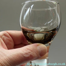 Load image into Gallery viewer, SET OF SIX Caithness CANISBAY Small Brown Coloured Glasses (Peat) Space Age Shape. 4 3/8 inches in height

