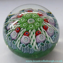 Load image into Gallery viewer, SCOTTISH PAPERWEIGHT. Strathearn Glass Millefiori Canes and Latticino Nine Spokes
