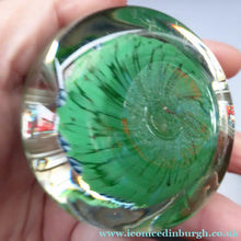 Load image into Gallery viewer, SCOTTISH PAPERWEIGHT. Strathearn Glass Millefiori Canes and Latticino Nine Spokes
