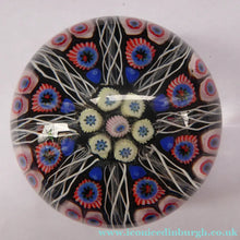 Load image into Gallery viewer, SCOTTISH PAPERWEIGHT. Strathearn Glass with Millefiori Canes and Latticino Eight Spokes
