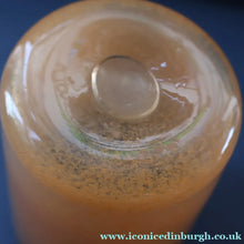 Load image into Gallery viewer, SCOTTISH GLASS. Unusual Orange Colour. Signed VASART Glass Bucket Vase with Gold Aventurine. 7 1/2 inches

