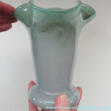 Load image into Gallery viewer, 1950s Scottish Art Glass Vase by Vasart Green
